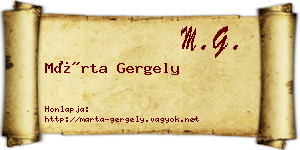 Márta Gergely névjegykártya