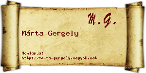Márta Gergely névjegykártya